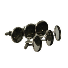 6 Pieces Round Cuff Links Settings Base DIY Cabochon Jewelry Findings