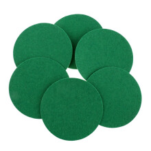 6 Pieces Air Hockey Table Felt Pushers Replacement Felt Pads Green S