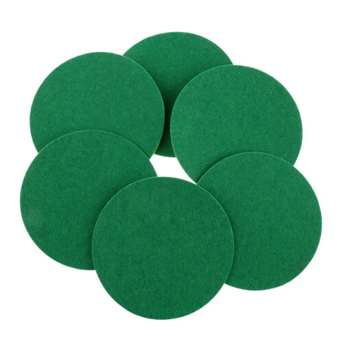 6 Pieces Air Hockey Table Felt Pushers Replacement Felt Pads Green S