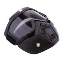 Motorcycle Riding Helmet Windproof Face Mask Detachable Goggles Smoke
