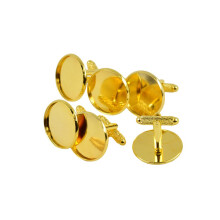6 Pieces Round Cuff Links Settings Base DIY Cabochon Jewelry Findings