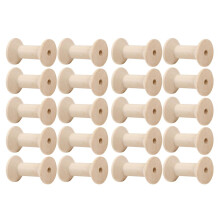 20pcs Wooden Bobbins Thread Spools Cross Stitch Sewing Floss Storage 4