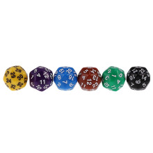 Pack of 6pcs Multi Sided Dice for D&D TRPG Party Board Game Toys Opaqu