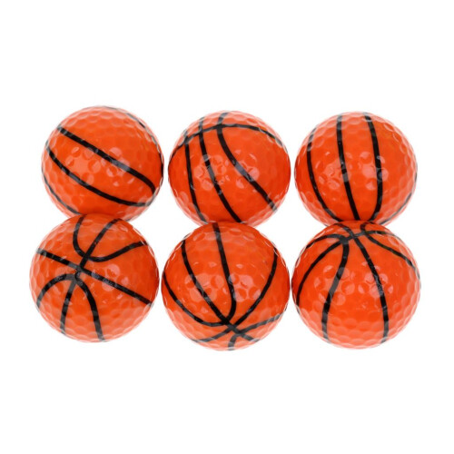 6 Pieces Basketball Pattern Novelty Golf Balls Set Practice Golf Acces