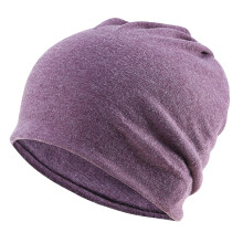 Unisex Soft Cotton Slouchy Baggy Beanie Chemo Hat Slouchy Cap Purple