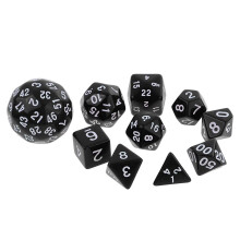 10 Pieces Digital Dices Multi-sided Dice Set for RPG Playing Game Toy