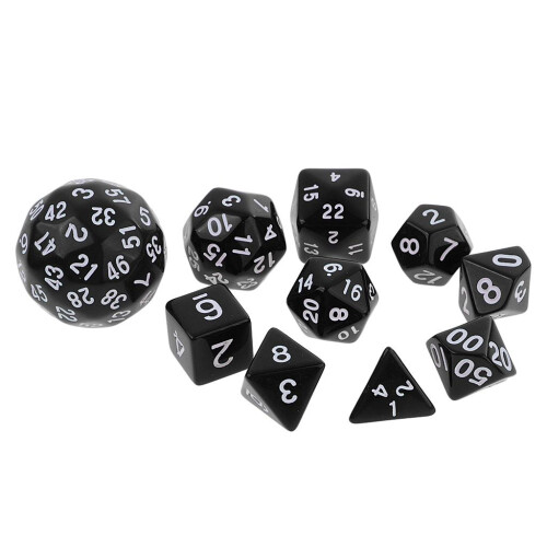 10 Pieces Digital Dices Multi-sided Dice Set for RPG Playing Game Toy