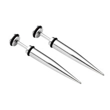 Unisex Hip Hop Punk Solid 316L Stainless Steel Rivet Stud Earrings Sil