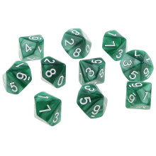 10pcs Ten Sided Dice D10 Playing D&D RPG Party Games Dices Green