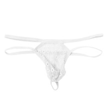 Men's Sexy Low Rise Underwear Lace Coins 2 Belts T-back Thongs Briefs