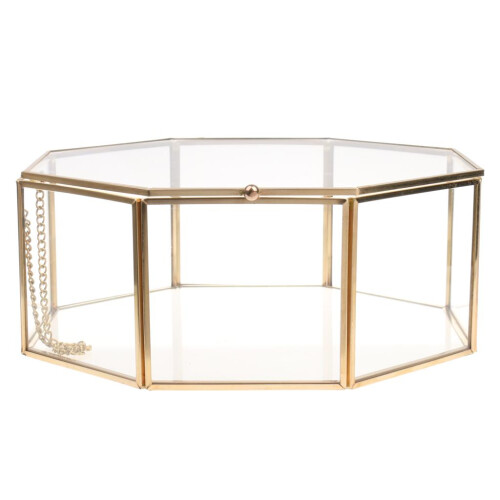 Clear Glass Geometric Terrarium Succulent Plants Container 15.5x15.5x7