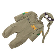Cute Infant Toddler Baby Boys Pilot Jumpsuits Costume Long Sleeve Gree