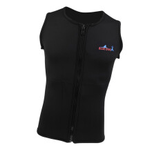Mens 2mm Black Neoprene Wetsuit Vest Front Zipper Top for Diving Surfi