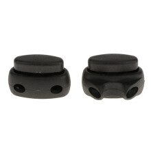 2 Holes Shoe Lace Shoelace Buckle Rope Clamp Cord Lock Stopper Black