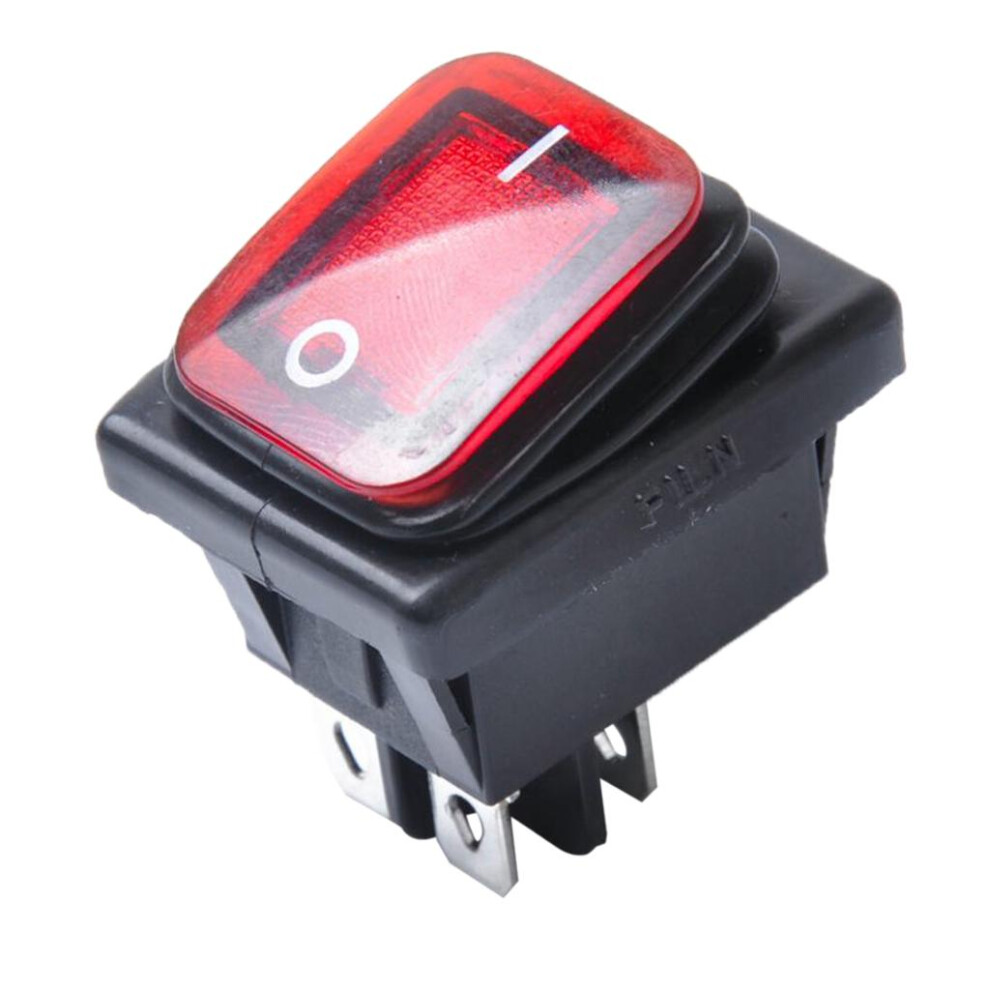 4 Pin On-Off Car Boat Lighted Rocker Toggle Switch Waterproof Red 6902696591685