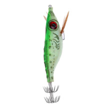 Plastic Hard Baits Fishing Lures Wood Shrimp Baits Squid Jig Hooks Gre