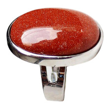 Natural Crystal Oval Gemstone Wedding Finger Ring Adjustable Band Dark