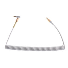 3.5mm Auxiliary Audio Male to Male Cable 90 Degree Right Angle Line Wh