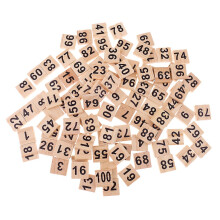 100 Pieces Wooden Puzzles Numbers Tiles Wood Crafts Kids Creative Game