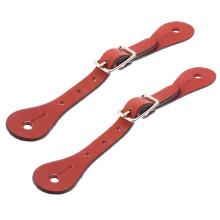 2 Pieces 22cm Equestrian Horse Riding Leather Spur Straps brown