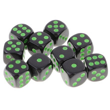 10 Pieces D6 Dice Set for Dungeons and Dragons RPG Board Game Green Bl