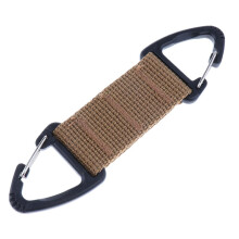 Outdoor Hiking Nylon Webbing Backpack Dual Ended Triangular Hook Khaki