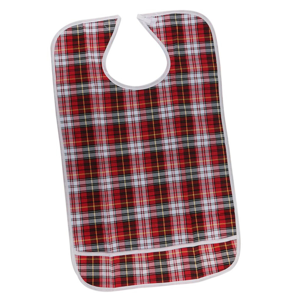 Adult Disability Bib Mealtime Cloth Protector Waterproof 50x90cm red