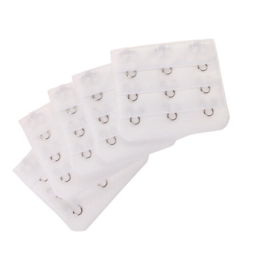 5pcs Elastic Bra Strap Extension Bra Extenders 3x 3 Hook White 2
