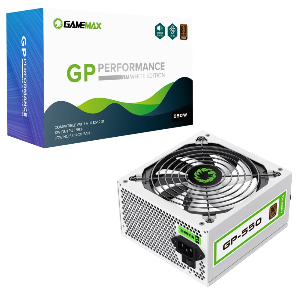 Gp-Series 550W 80 Plus Power Supply - 550W Gamemax Gp-Series Gp-550, Fully Wired, Single Rail, 140Mm Fan, Atx Psu | Bronze/White 6931858724050