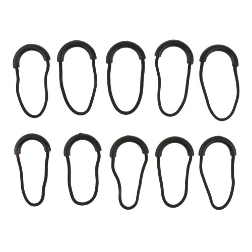 10 Pcs Plastic U Shape Zip Puller Strong Zipper Pull Cord Black 1