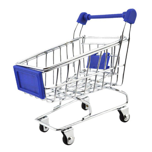 Mini Shopping Cart Trolley Toy Dark Blue 1