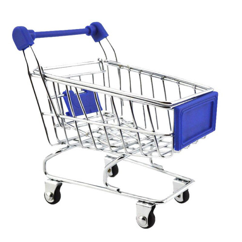 Mini Shopping Cart Trolley Toy Dark Blue 2