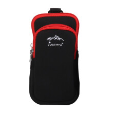 Neoprene Dual Zip Pocket Pouch Phone Bag Case for Hiking Climbing L Bl