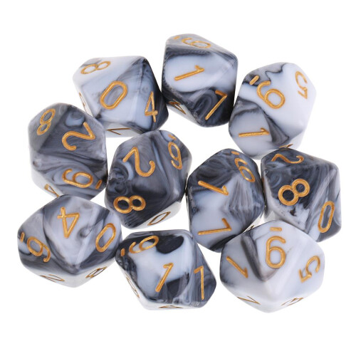 10pcs 10 Sided Dice D10 Polyhedral Dice for Dungeons and Dragons Table 1