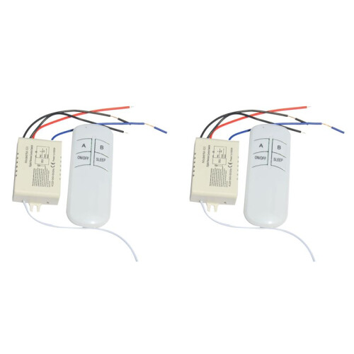 2X Wireless /OFF 1 Way 220V Lamp Remote Control  Receiver Transmitter Controller Lamp Home Replacements Parts