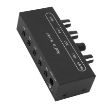Mixer stereo a 4 canali per linea 11x4,5x3 cm Nero DC 5-12 V