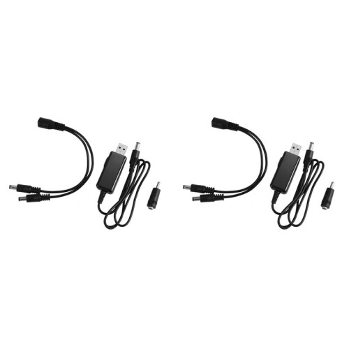 2X USB Boost Cable 5V Step  to 9V 12V  Voltage Converter 1A Step- Volt Transformer  Power Regulator with
