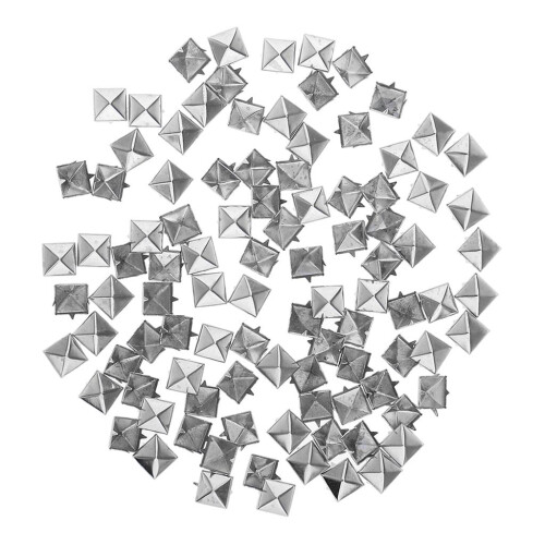 100Pcs Square Pyramid Rivet Studs Spike Screw Craft DIY Embellishment 1