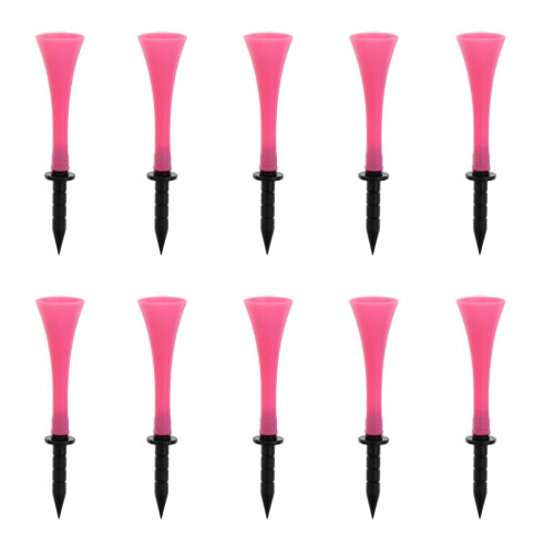 10 Pieces 83mm Height Rubber Golf Tees Golfer Training Pink 2