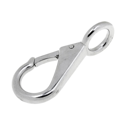 304 Stainless Steel Rigid Fixed Eye Boat Spring Snap Hook Silver 2.5# 2
