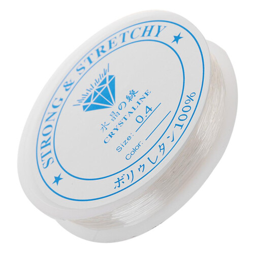10m Clear Elastic Thread, Stretchy Cord For Jewellery Making  0.4mm 1