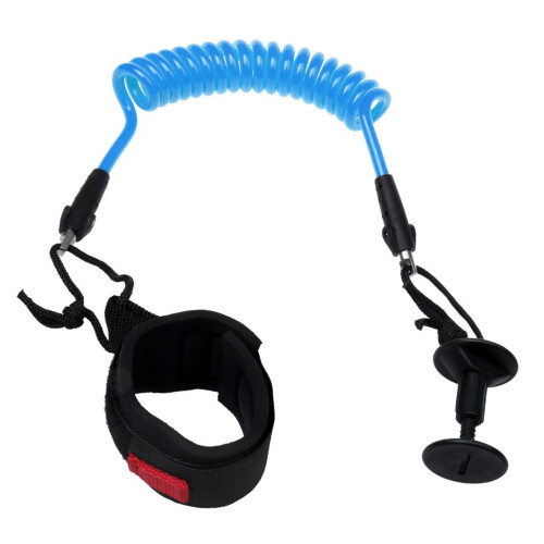 Bodyboard Coiled Wrist Leash,    Board Bicep Leash Surf 4 ft Blue 1