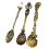 Vintage Classical Spoons Coffee Dessert Spoon Teaspoon 3 Pieces Bronze 2