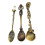 Vintage Classical Spoons Coffee Dessert Spoon Teaspoon 3 Pieces Bronze 3
