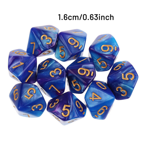 10pcs 10 Sided Dice D10 Polyhedral Dice for Dungeons and Dragons Table 1