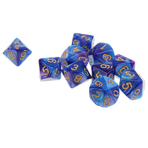 10pcs 10 Sided Dice D10 Polyhedral Dice for Dungeons and Dragons Table 2