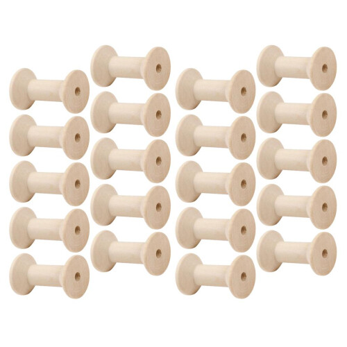 20pcs Wooden Bobbins Thread Spools Cross Stitch Sewing Floss Storage 4 2