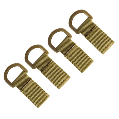 4 Pieces Carabiner Webbing Molle Hanging Belt Buckles Hooks D-ring Mud 2