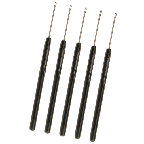 5 Pieces Pulling Hook Needle Tools for Micro Ring Hair Extensions Blac 1