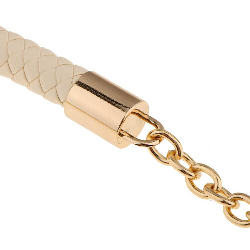 Metal PU Leather Braided Bag Strap Handle Bag Chain Replacement 60cm B 2